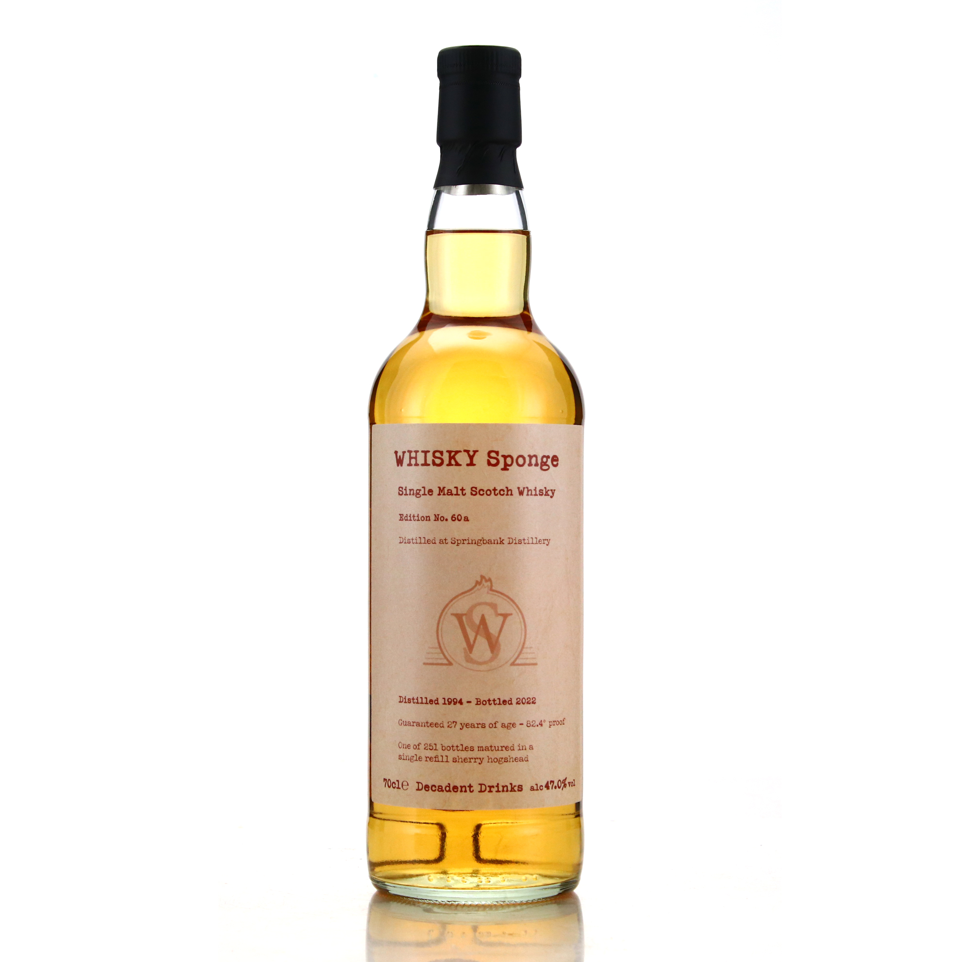 SPRINGBANK 1994 WHISKY SPONGE EDITION NO.60A - front
