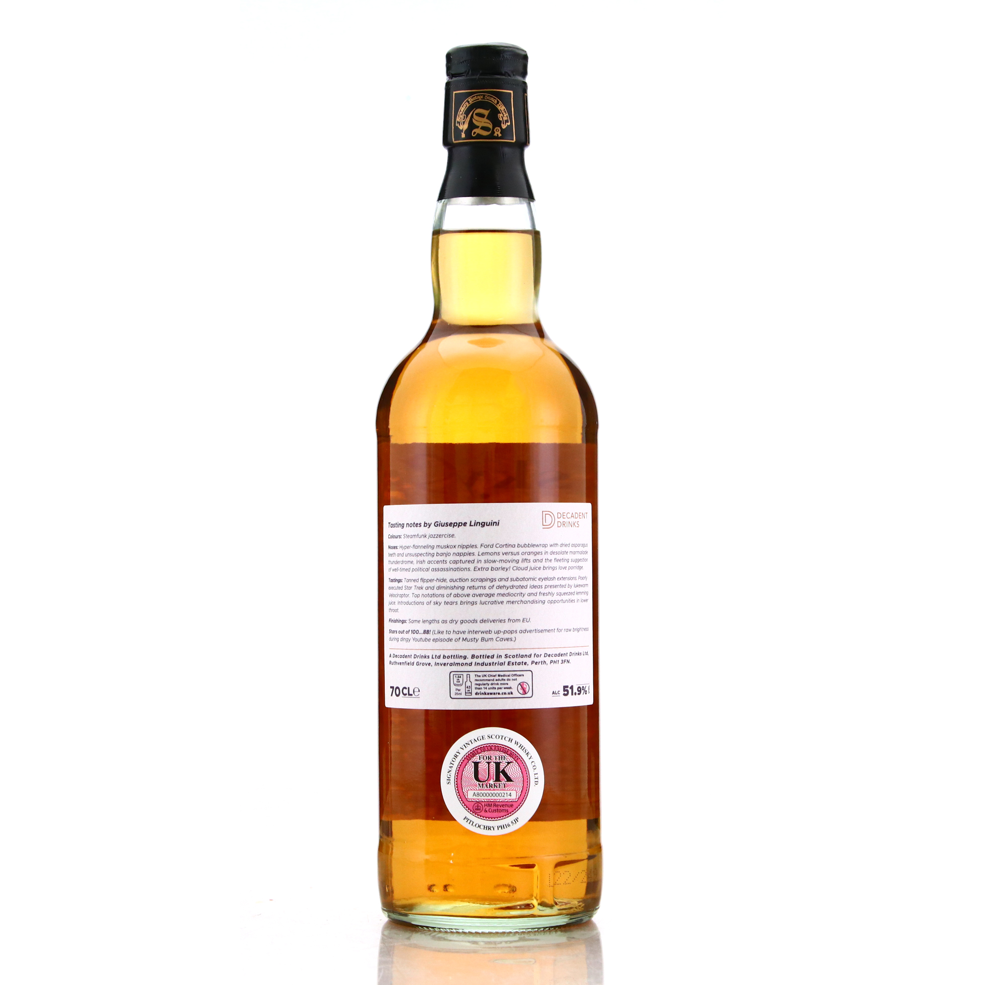 Glen Keith 28 year old Whisky Sponge Edition No.62 - back
