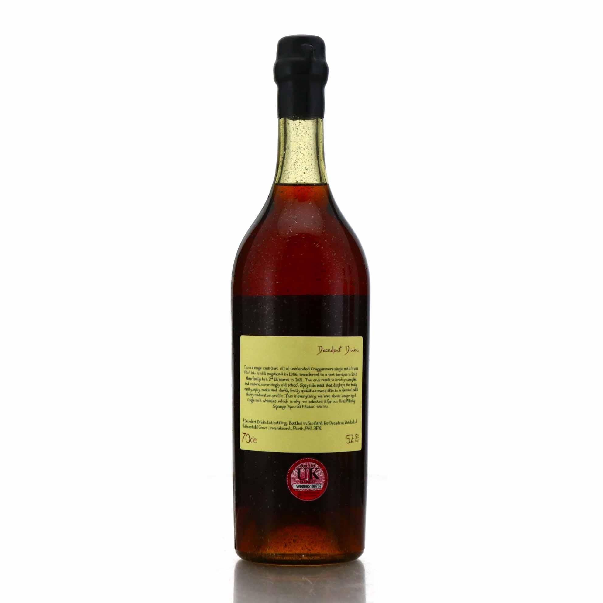 Whisky Sponge Special Edition Cragganmore 37 years old Whisky Sponge Special Edition Cragganmore 37 years old